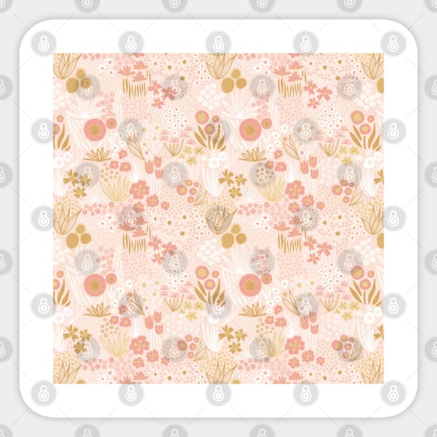 Calming Flowers And Herbs Meadow Sticker by Sandra Hutter Designs